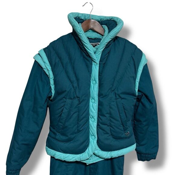 Vintage Obermeyer Belted Ski‎ Suit + Puffer Vest Size 12 / See Measurements - Picture 1 of 10